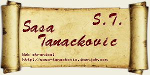 Saša Tanacković vizit kartica
